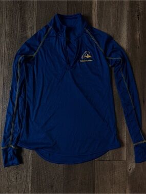 Colosseum Blue and Yellow Delaware Women's Quarter-Zip Pullover